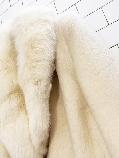vintage gartenhaus mohair fox fur collar long coat | union made in USA - good market thrift store