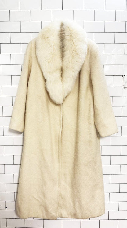 vintage gartenhaus mohair fox fur collar long coat | union made in USA - good market thrift store