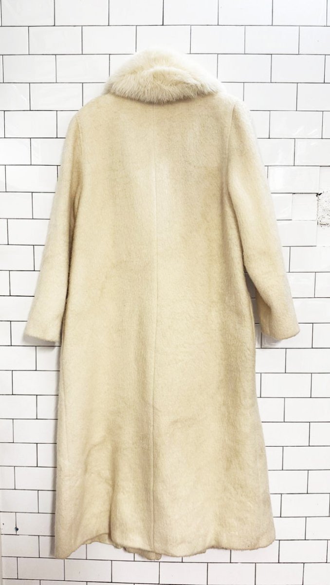 vintage gartenhaus mohair fox fur collar long coat | union made in USA - good market thrift store