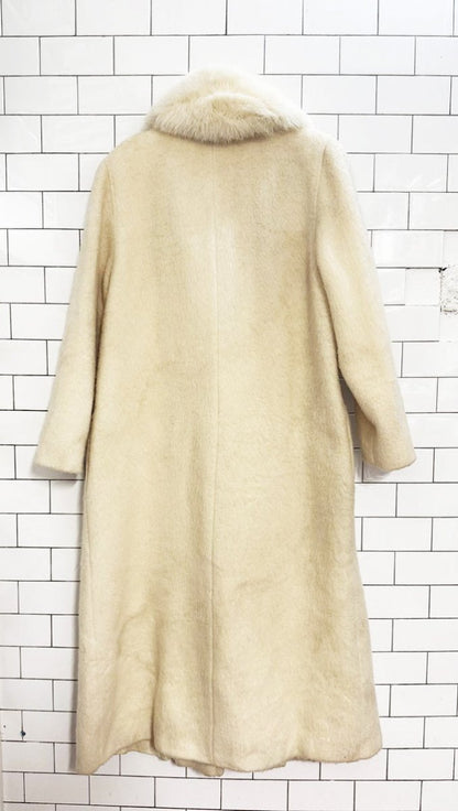 vintage gartenhaus mohair fox fur collar long coat | union made in USA - good market thrift store
