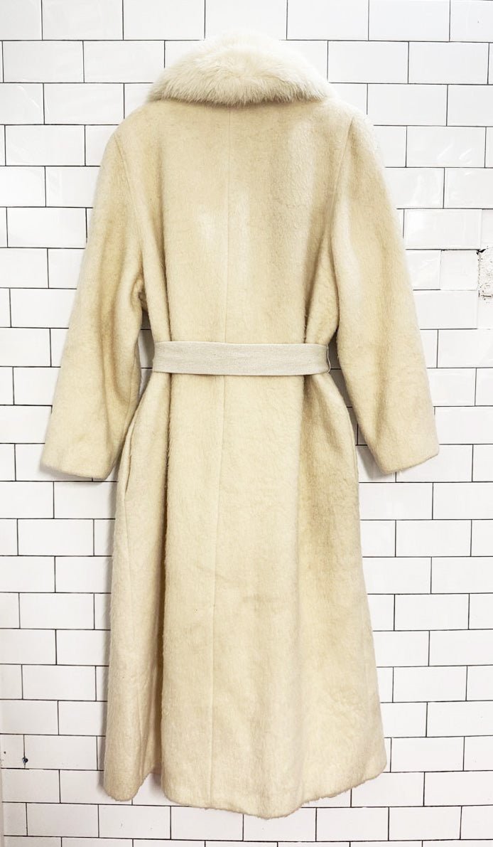 vintage gartenhaus mohair fox fur collar long coat | union made in USA - good market thrift store