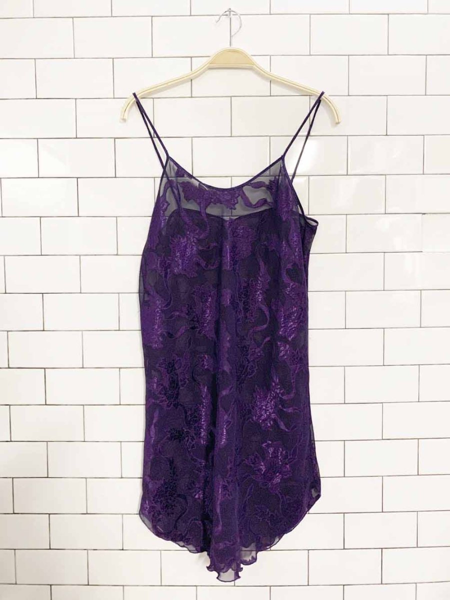 vintage gay lure floral satin mini slip dress - good market thrift store