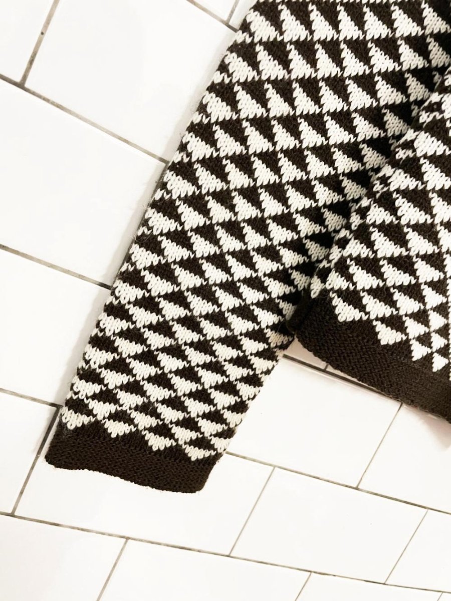 vintage geo knit boxy cardigan - good market thrift store