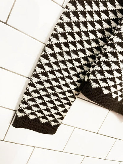 vintage geo knit boxy cardigan - good market thrift store