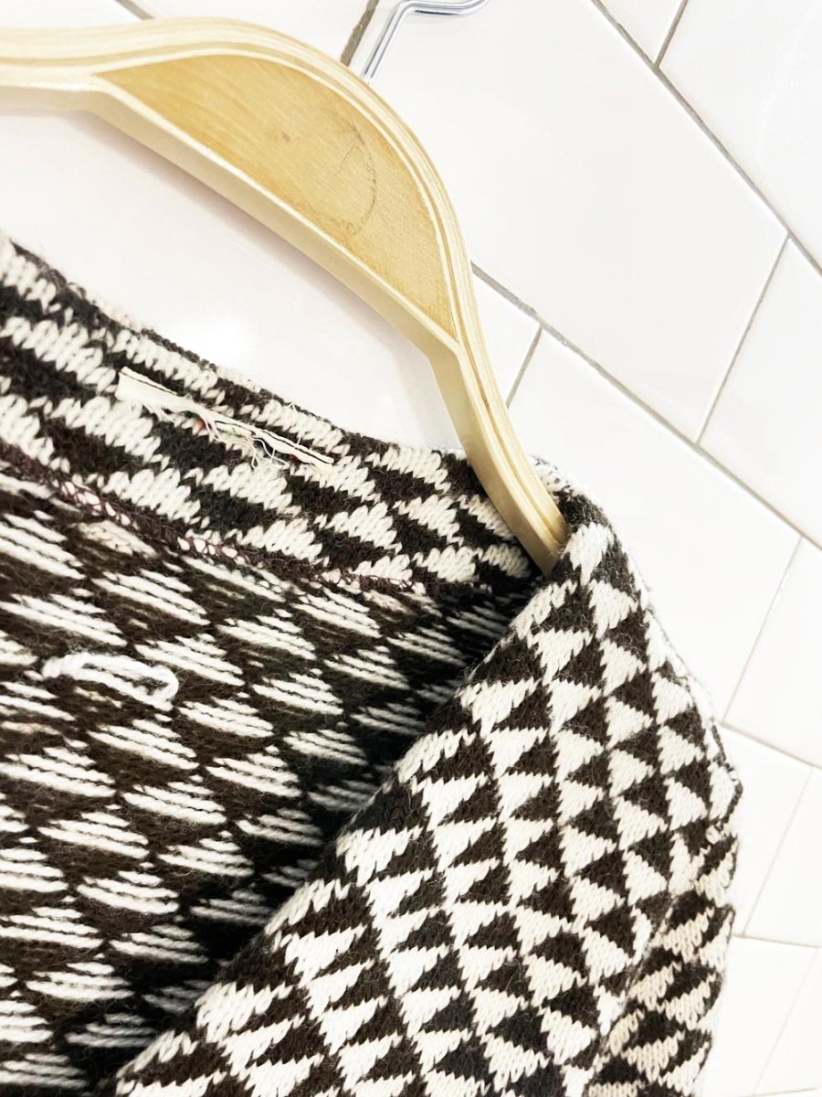 vintage geo knit boxy cardigan - good market thrift store
