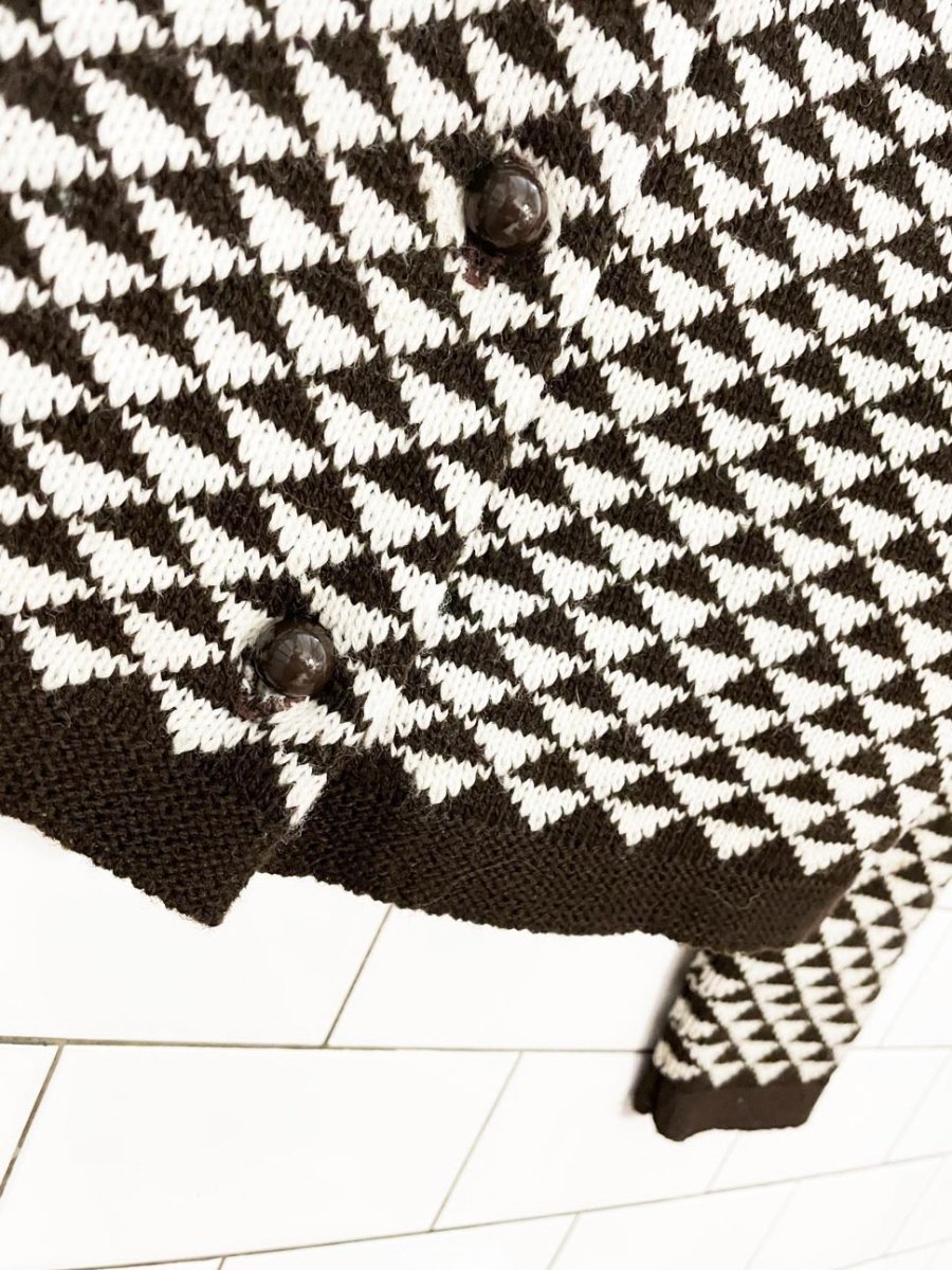vintage geo knit boxy cardigan - good market thrift store