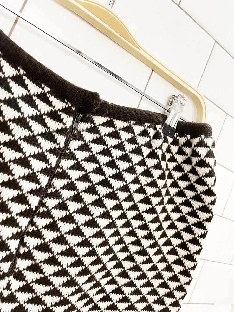 vintage geo knit mini skirt - good market thrift store