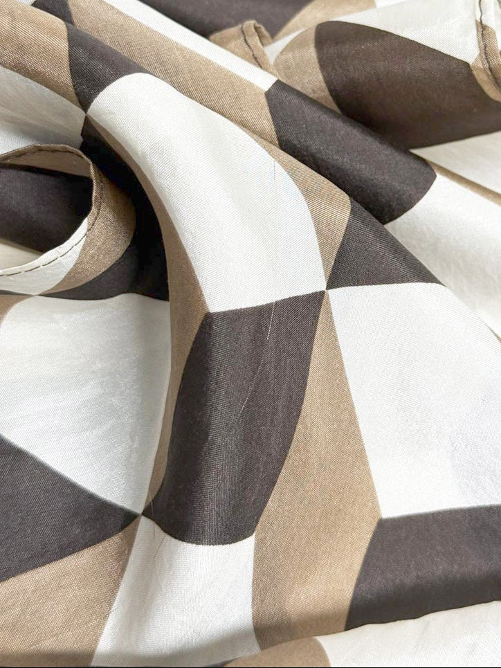 vintage geometric satin scarf - good market thrift store