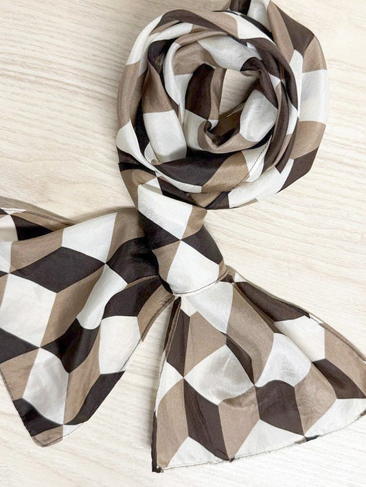 vintage geometric satin scarf - good market thrift store