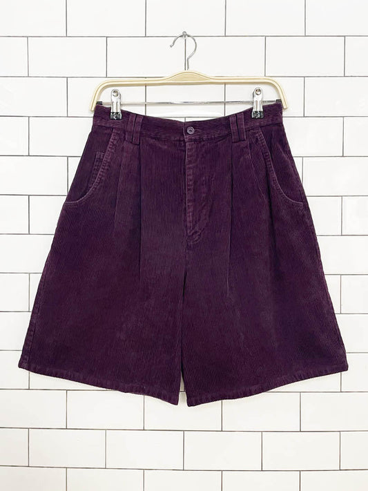 vintage gina peters chunky cord pleated shorts - good market thrift store