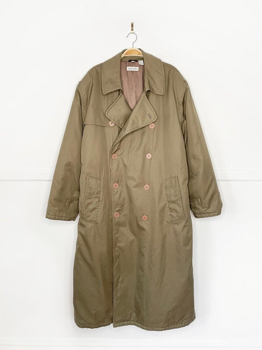 vintage giorgio armani military padded trench coat - good market thrift store