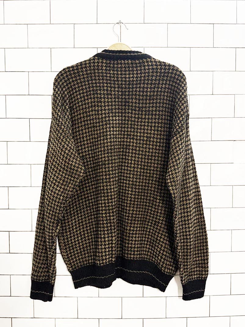 vintage giorgio di firenze wool - alpaca houndstooth knit sweater - good market thrift store