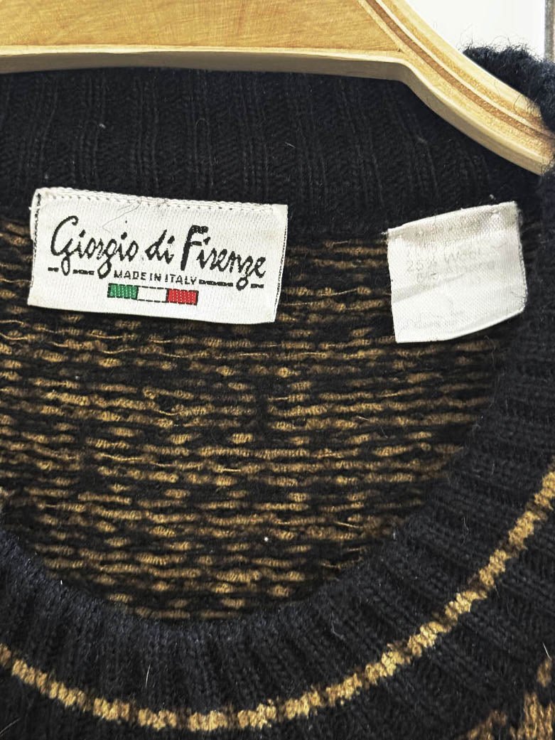 vintage giorgio di firenze wool - alpaca houndstooth knit sweater - good market thrift store