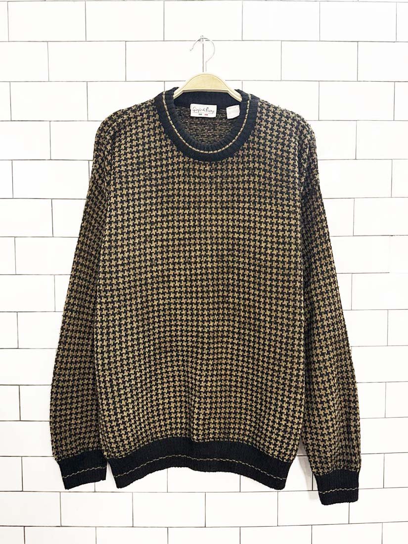 vintage giorgio di firenze wool - alpaca houndstooth knit sweater - good market thrift store