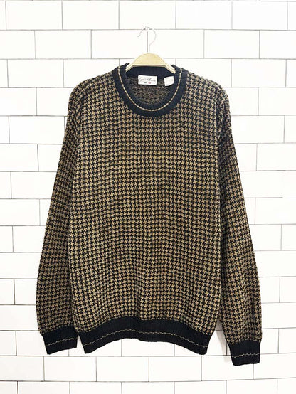 vintage giorgio di firenze wool - alpaca houndstooth knit sweater - good market thrift store