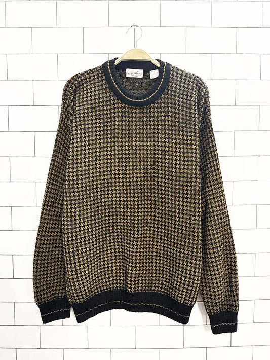 vintage giorgio di firenze wool - alpaca houndstooth knit sweater - good market thrift store