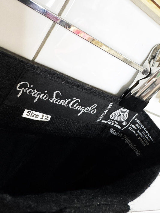 vintage giorgio sant' angelo 100% wool high rise pleated trouser short - good market thrift store