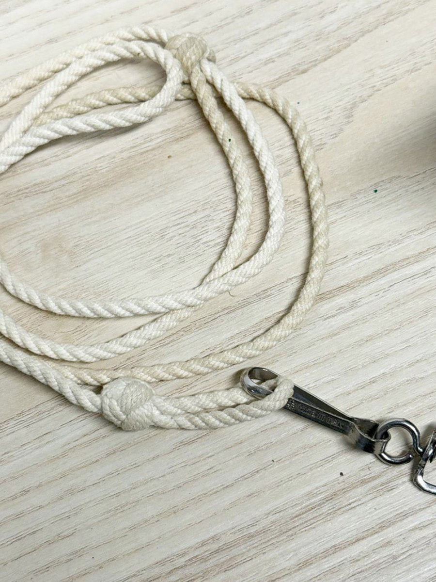 vintage girl guides "ole valmis" leather belt with rope | made in USA - good market thrift store