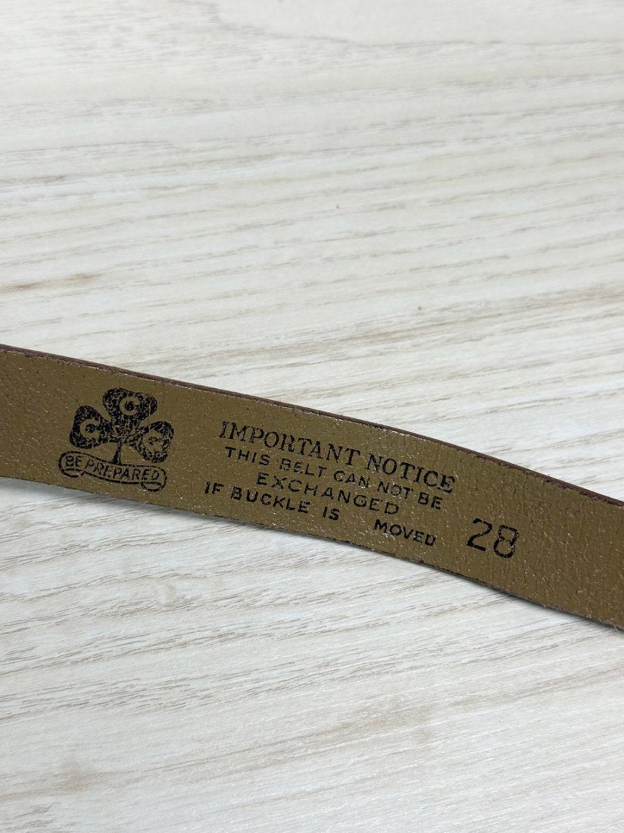 vintage girl guides "ole valmis" leather belt with rope | made in USA - good market thrift store