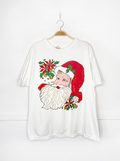 vintage glitter santa graphic tee - good market thrift store