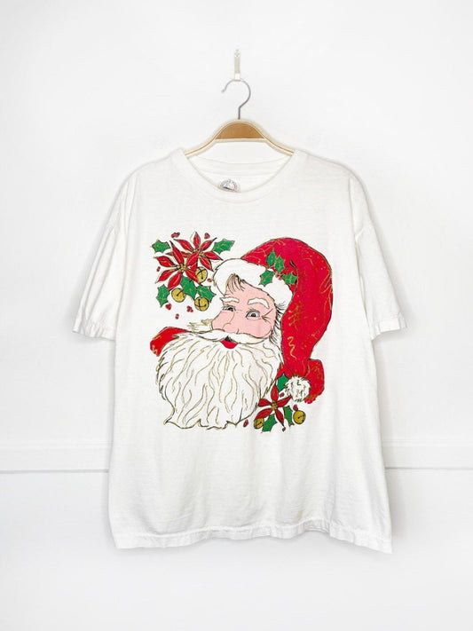 vintage glitter santa graphic tee - good market thrift store
