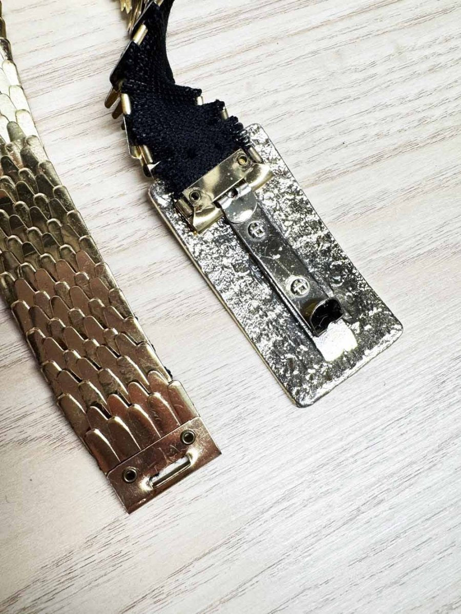 vintage gold 'snake' stretch dress belt - good market thrift store