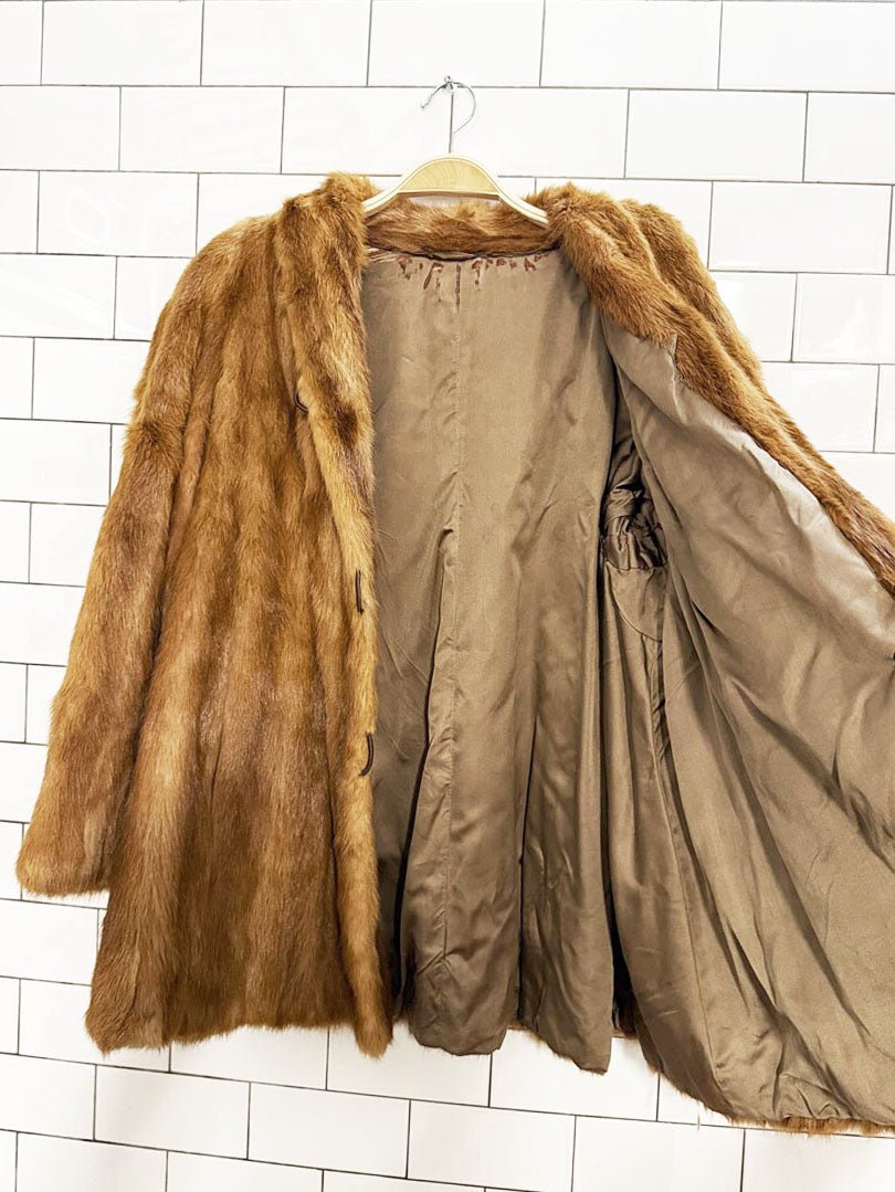 vintage golden mink fur short jacket - good market thrift store