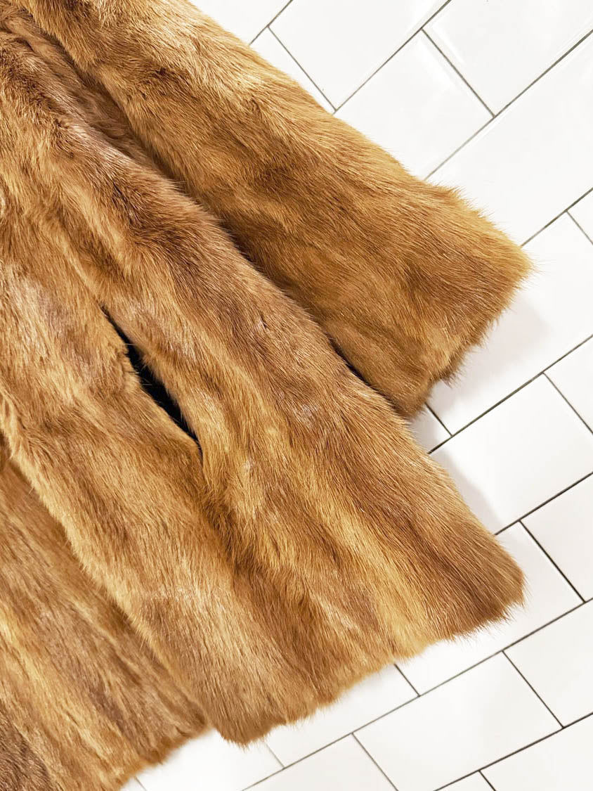 vintage golden mink fur short jacket - good market thrift store