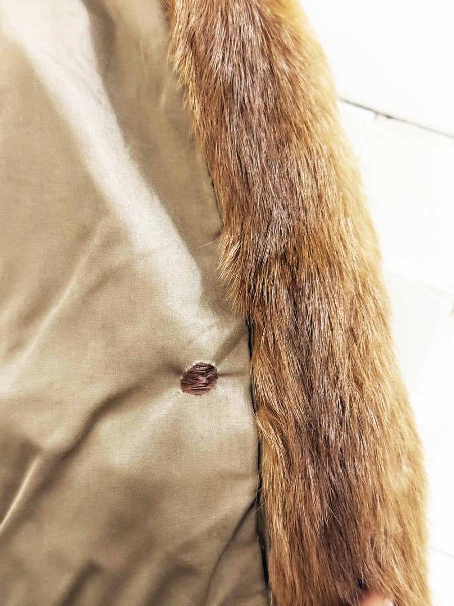 vintage golden mink fur short jacket - good market thrift store