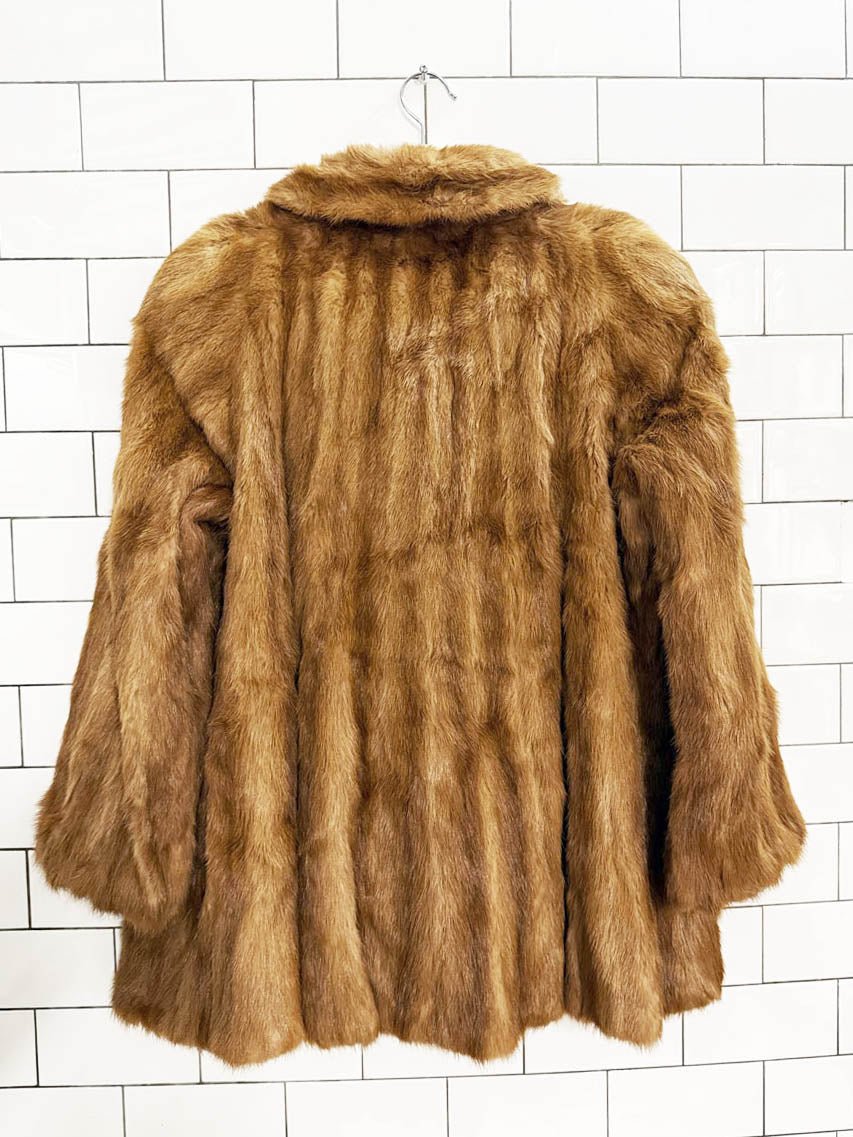 vintage golden mink fur short jacket - good market thrift store