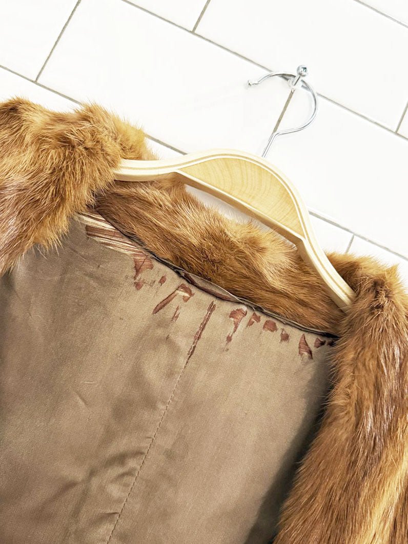 vintage golden mink fur short jacket - good market thrift store