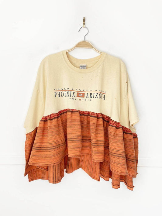 vintage grand canyon boho boxy cropped woven top | rework - good market thrift store