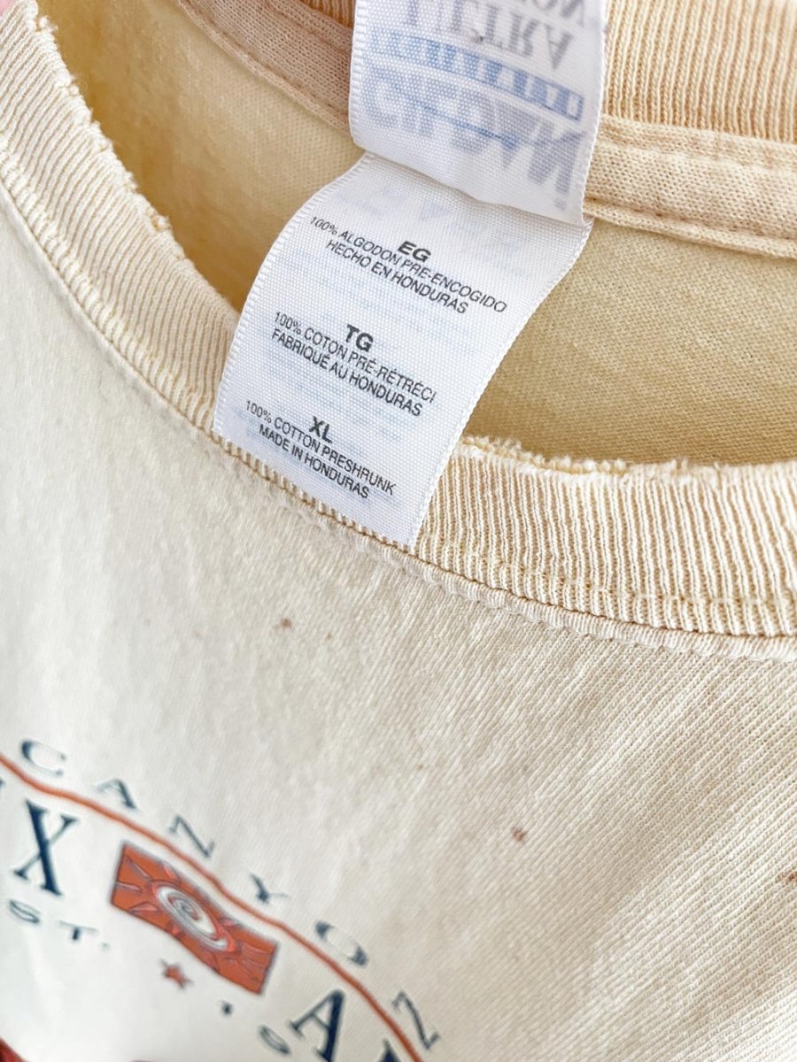 vintage grand canyon boho boxy cropped woven top | rework - good market thrift store