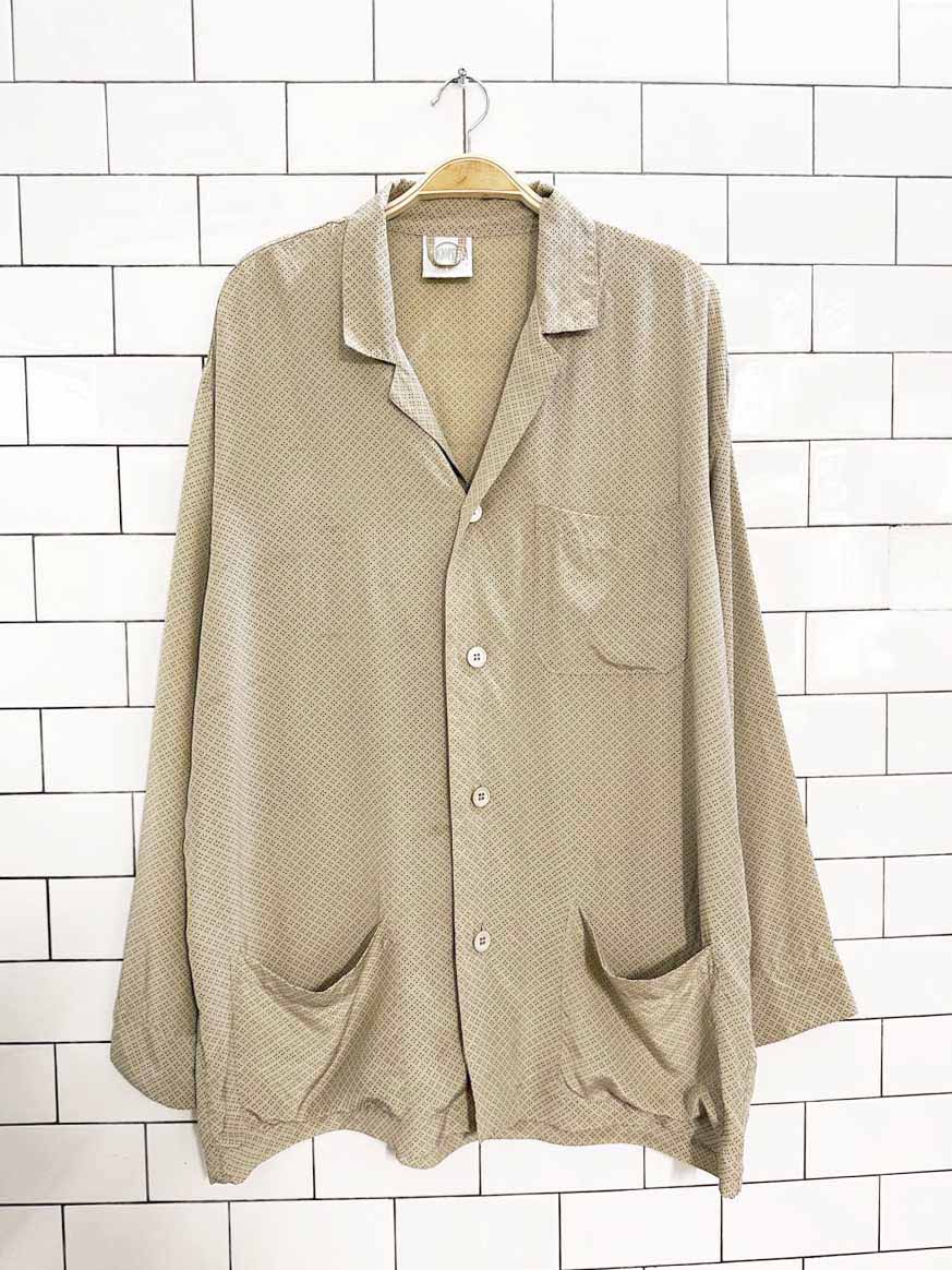 vintage grigio perla 100% silk blouse | made in Italy - good market thrift store