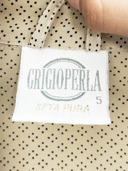 vintage grigio perla 100% silk blouse | made in Italy - good market thrift store