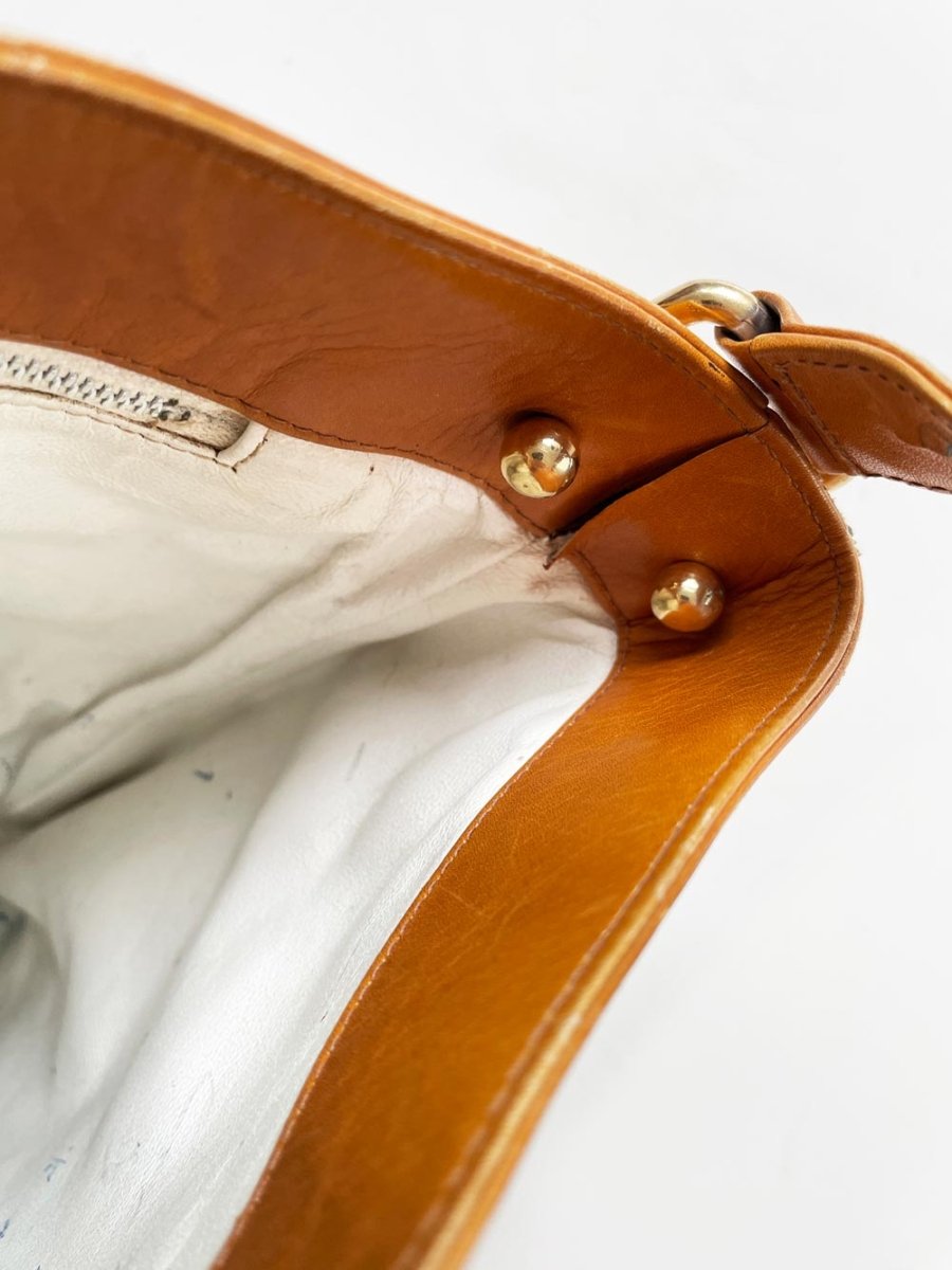 vintage gucci leather two - tone bucket bag | gold - tone hardware - good market thrift store