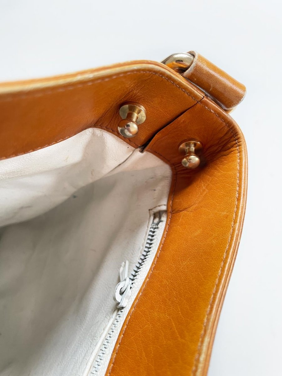 vintage gucci leather two - tone bucket bag | gold - tone hardware - good market thrift store