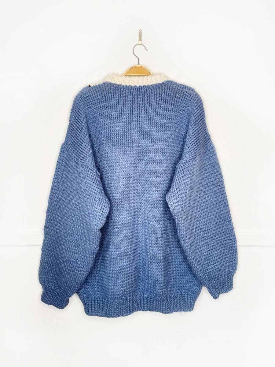 vintage hand - knit christmas morning knit sweater - good market thrift store