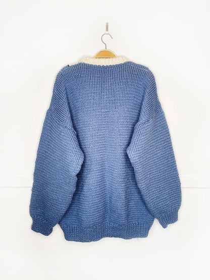 vintage hand - knit christmas morning knit sweater - good market thrift store