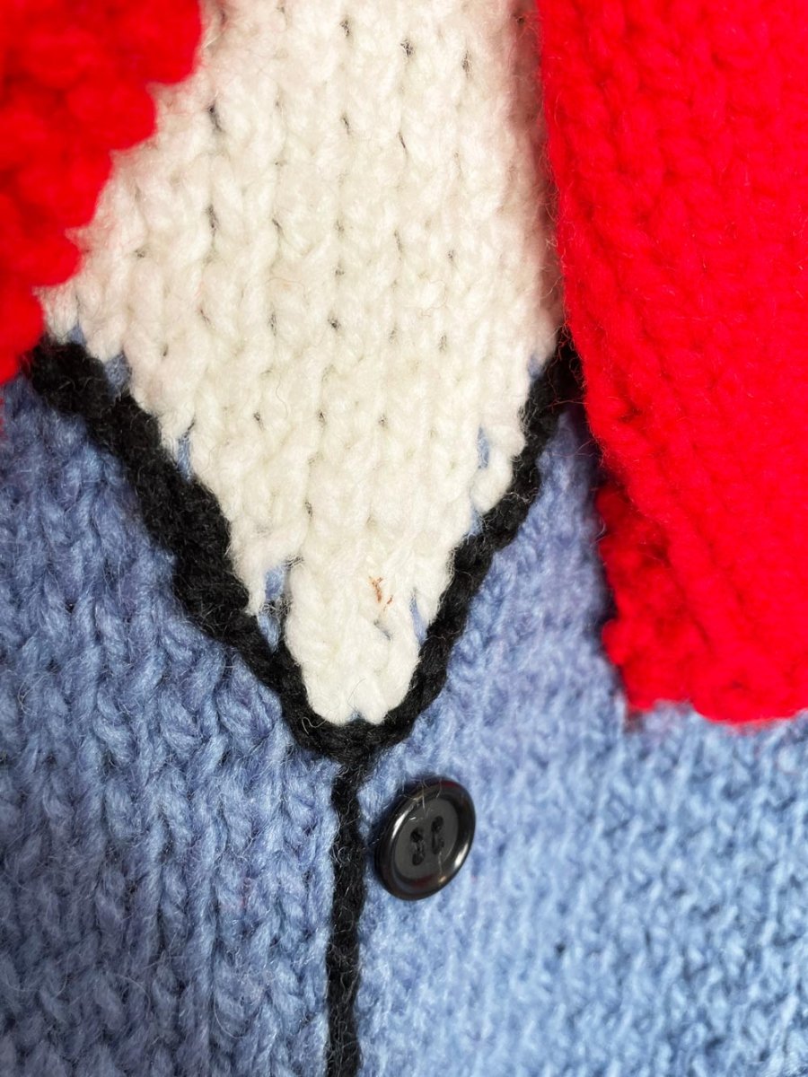 vintage hand - knit christmas morning knit sweater - good market thrift store