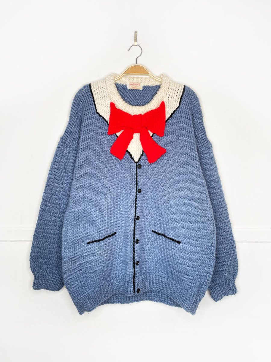 vintage hand - knit christmas morning knit sweater - good market thrift store