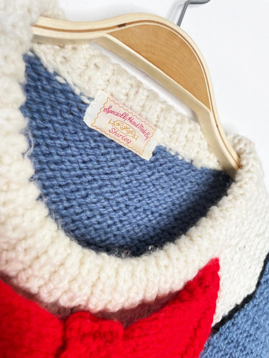 vintage hand - knit christmas morning knit sweater - good market thrift store