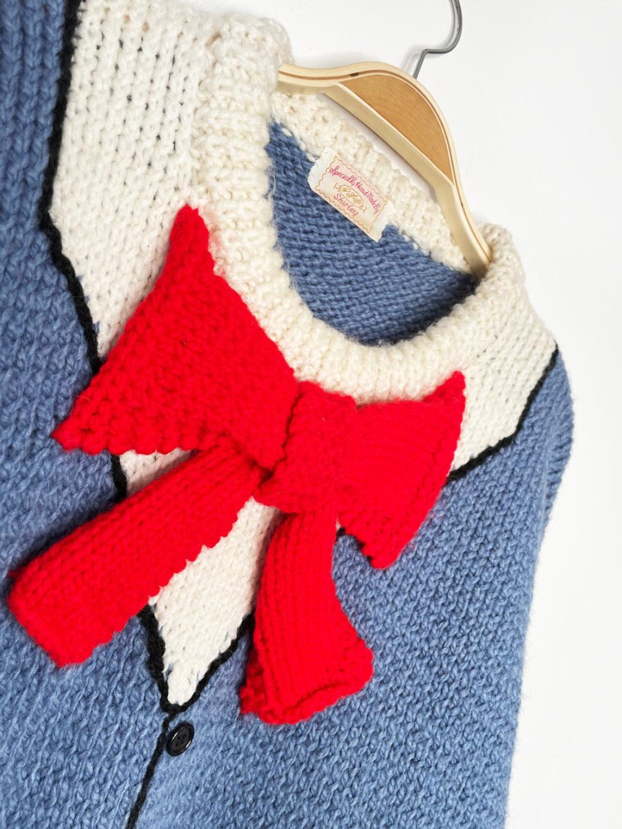 vintage hand - knit christmas morning knit sweater - good market thrift store