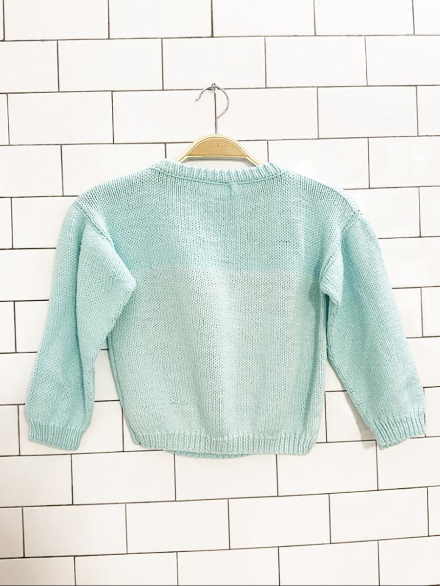 vintage hand - knit teenage mutant ninja turtles cowabunga dude sweater - good market thrift store