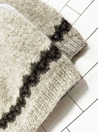 vintage hand - knit wool fair isle chunky sweater - good market thrift store