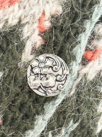 vintage hand - knit wool - mohair nordic fair isle drawstring sweater vest - good market thrift store