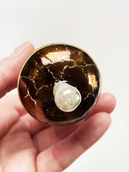 vintage hand - painted bell glass ornament - good market thrift store