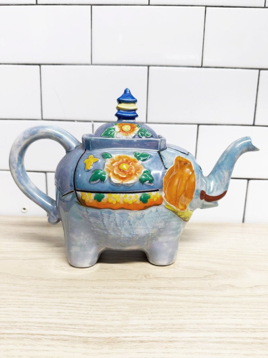 vintage hand - painted elephant tea pot | made in Japan - good market thrift store