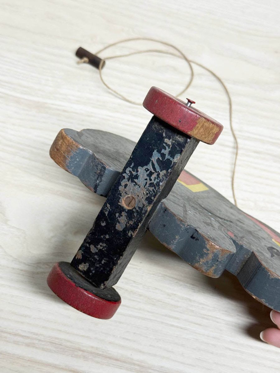 vintage hand - painted wood elephant pull toy - good market thrift store