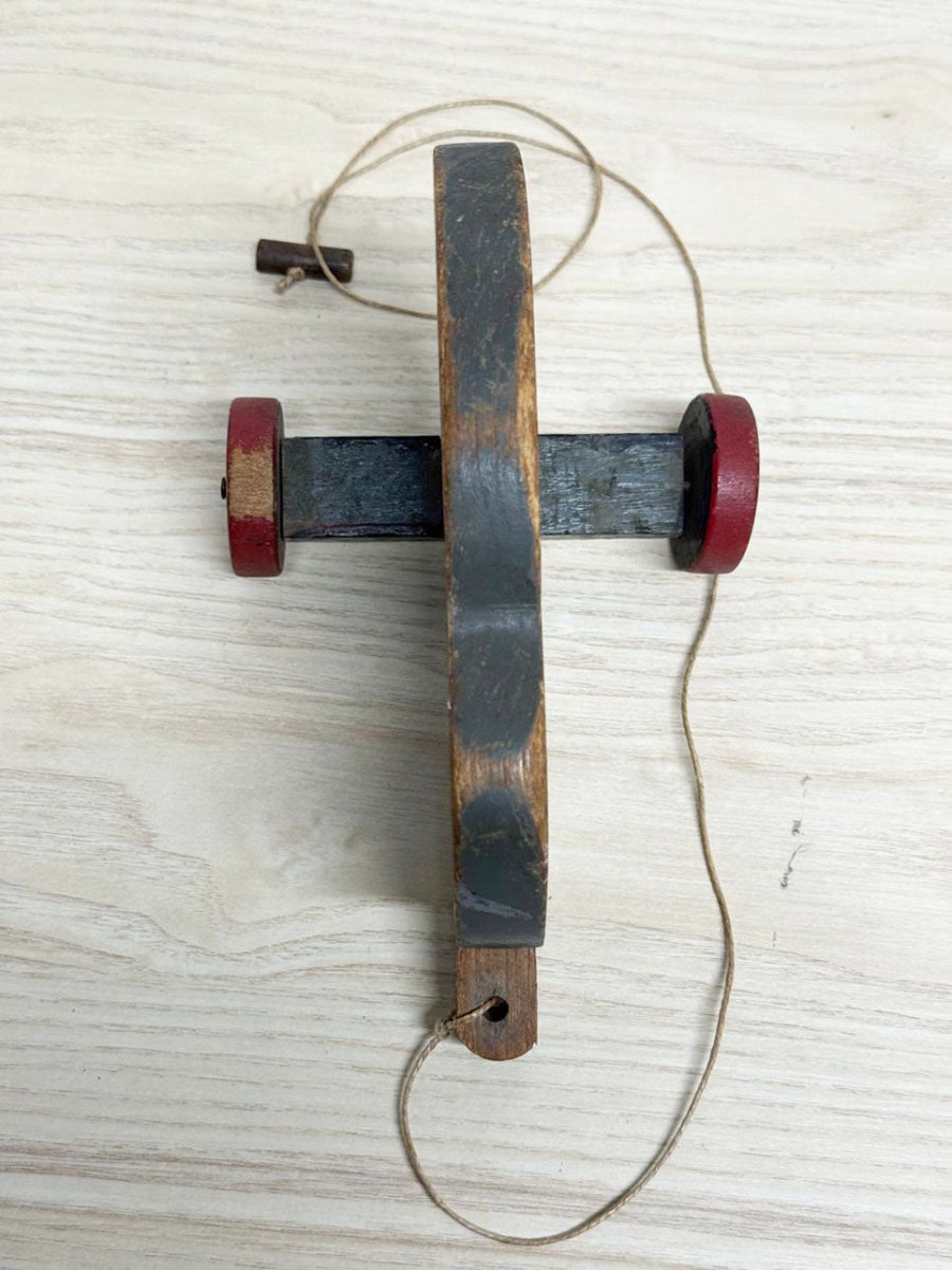 vintage hand - painted wood elephant pull toy - good market thrift store